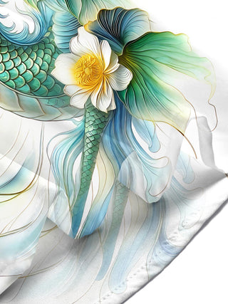 Dragon Mountain Landscape Lotus Men's Pocket Short Sleeve Shirts