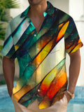 Art Hawaiian Casual Retro Short Sleeve Men's Shirts With Pocket