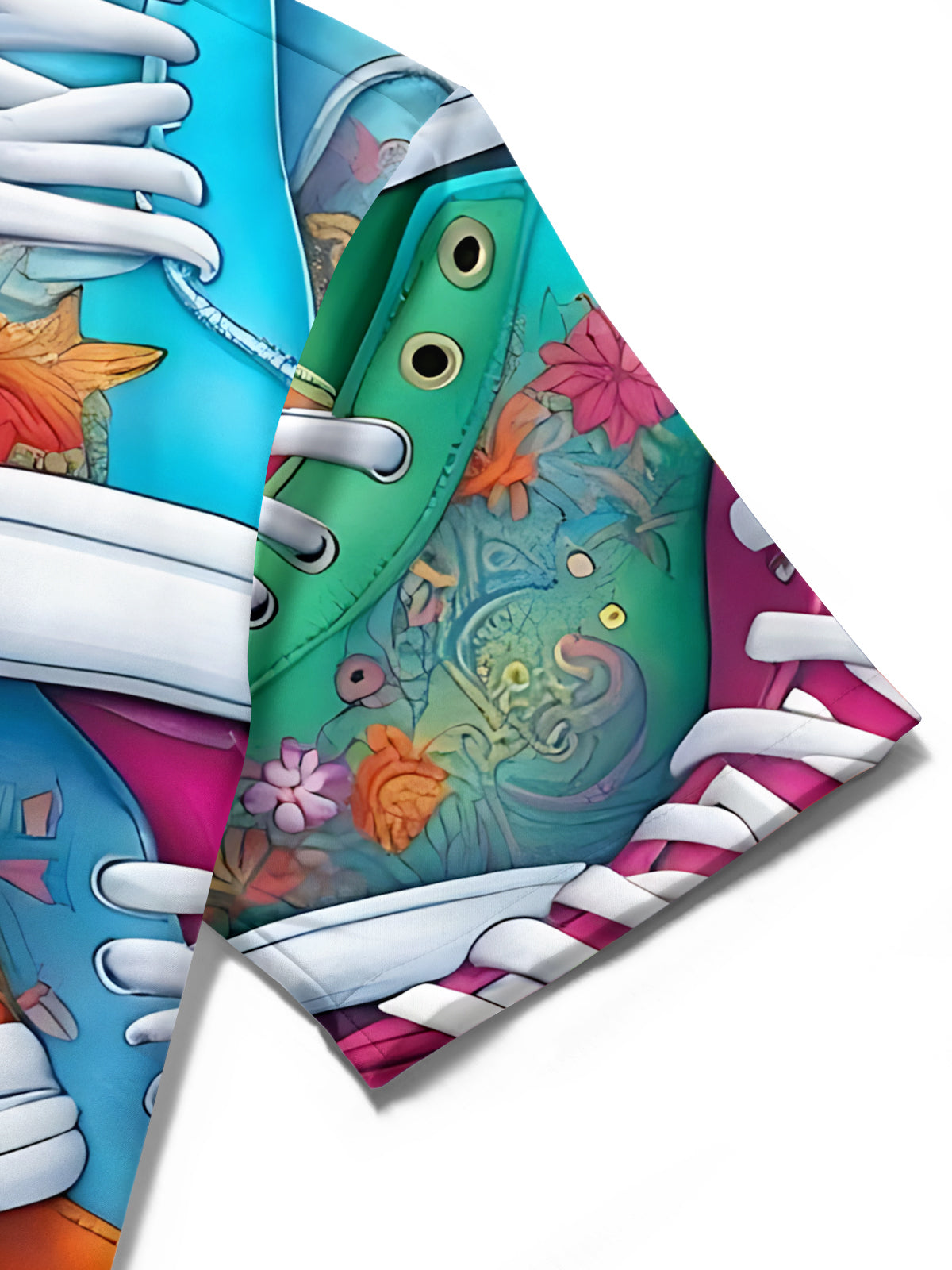 Shoes Print Men's Pocket Short Sleeve Shirts