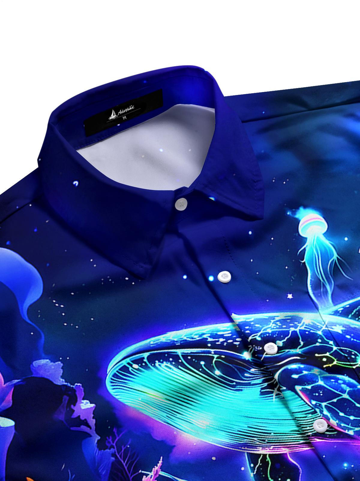 Hawaiian Whale Men's Pocket Short Sleeve Shirts