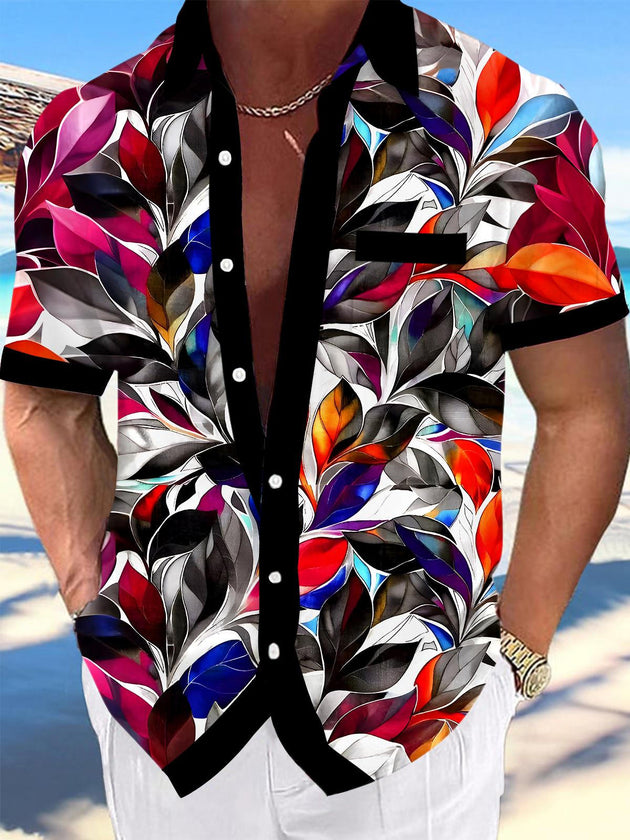 men's Hawaiian shirt front view tropical beach vacation