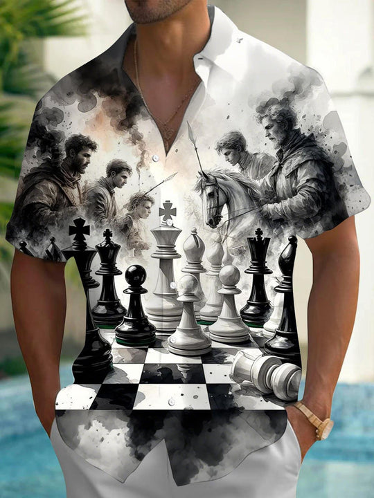 men's art print shirt front view