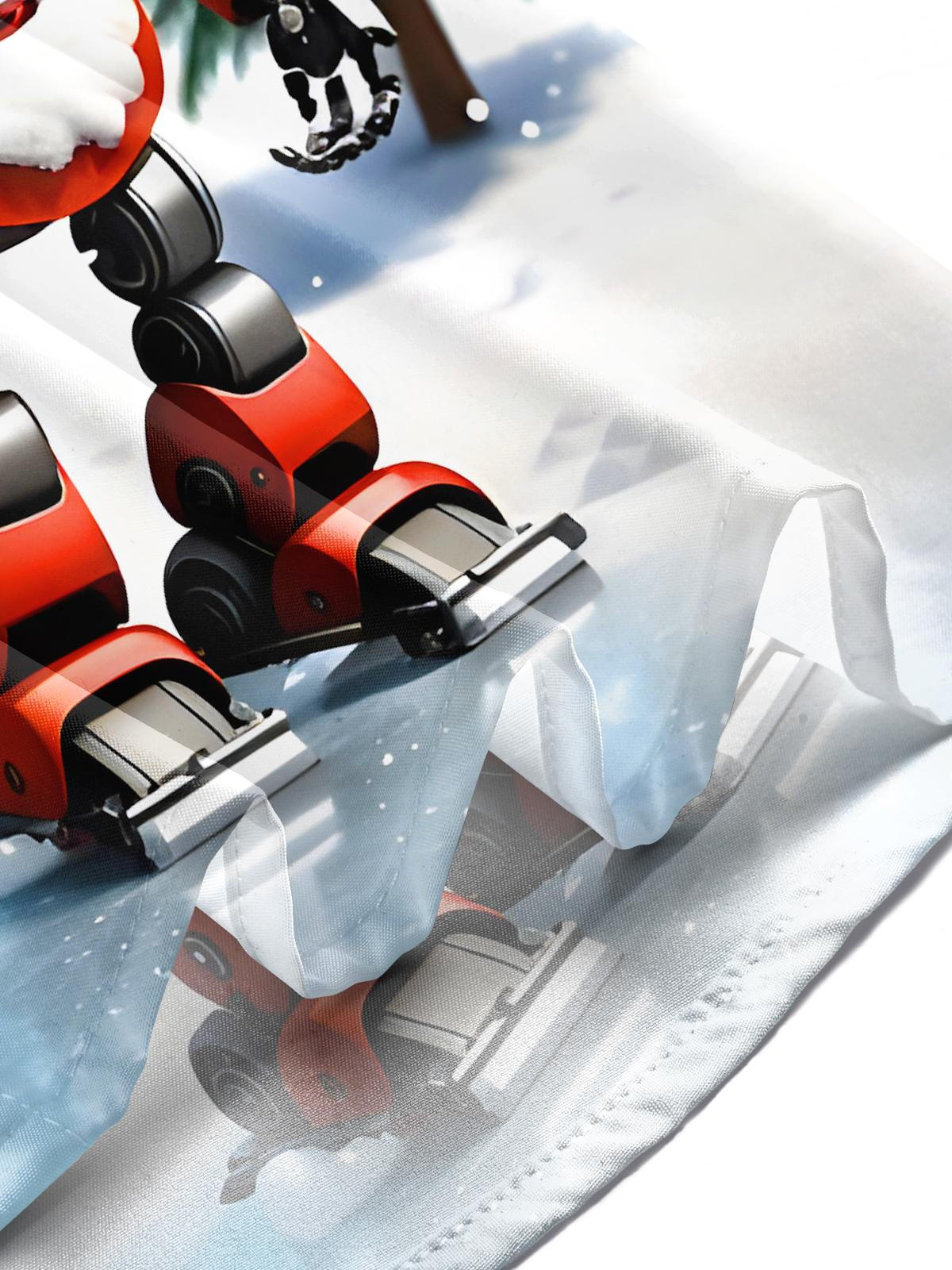 Fun Christmas Robot Xmas Men's Pocket Short Sleeve Shirts