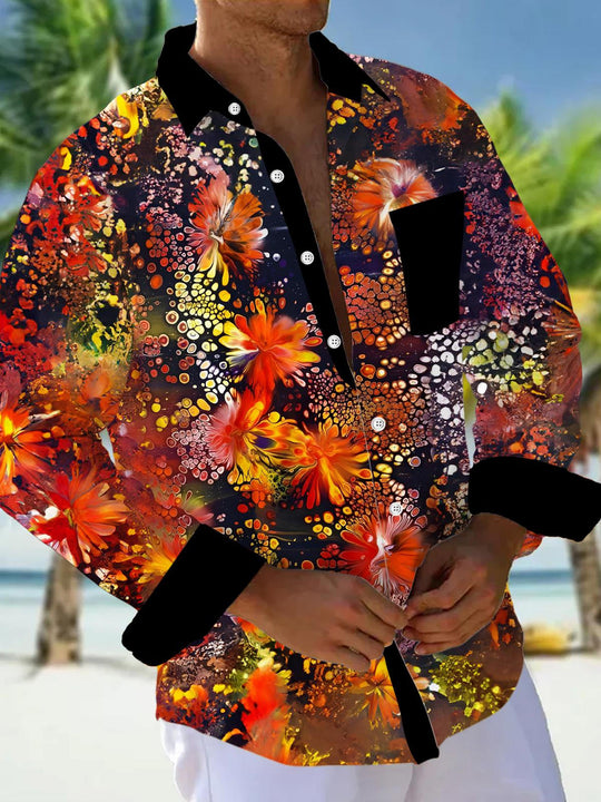 men's floral shirt front view