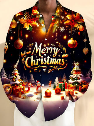 men's Christmas shirt front view holiday party