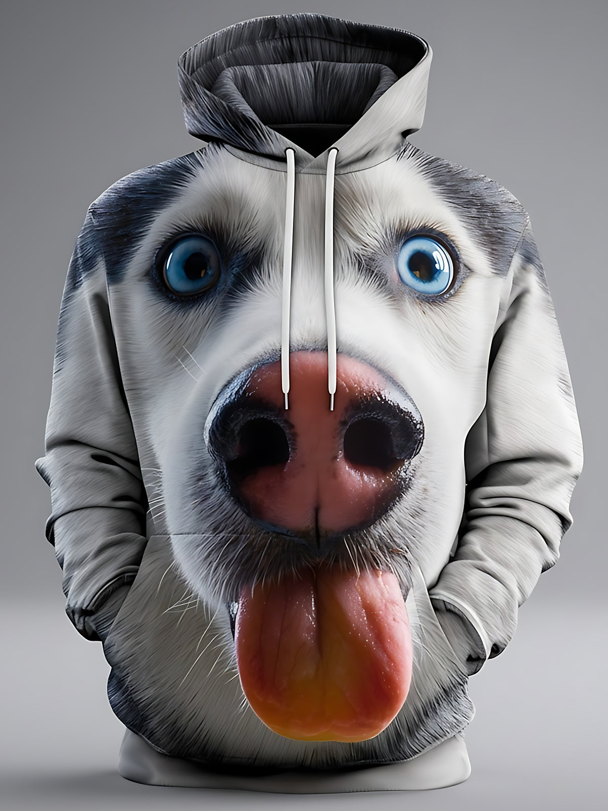 Animal Print Long Sleeve Hooded Pocket Men's Top