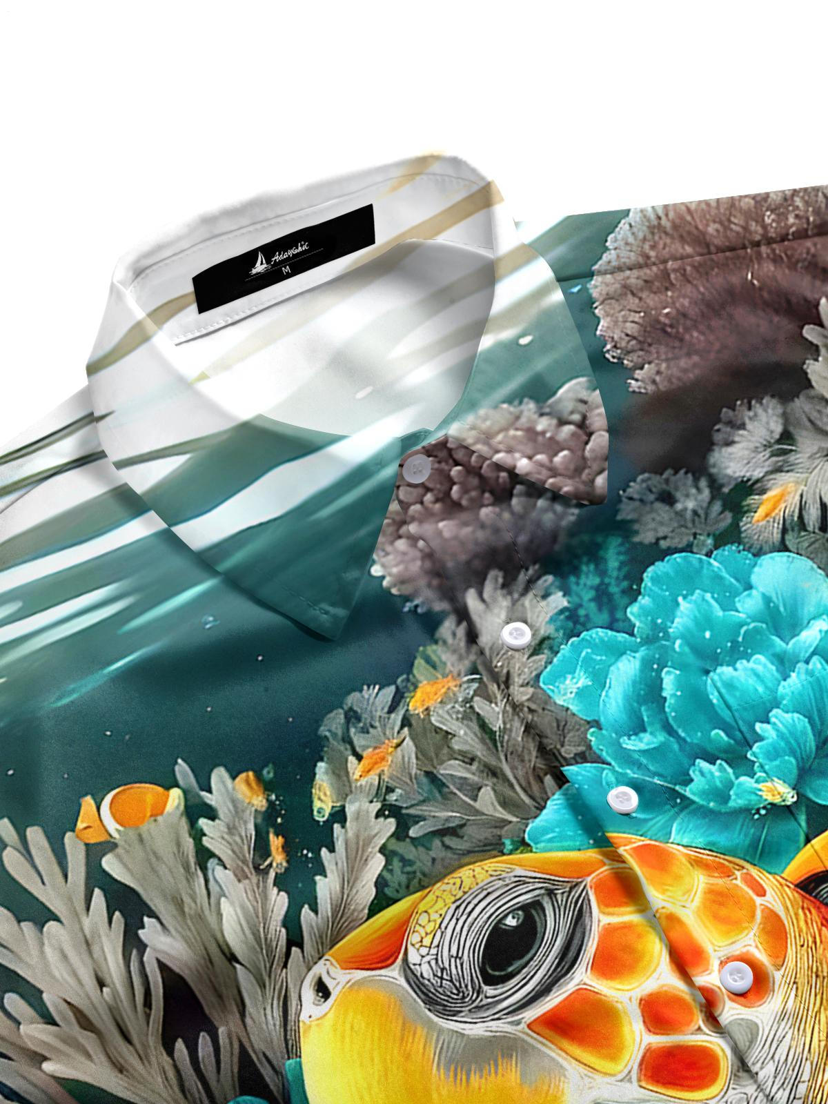 Hawaiian Turtle Men's Pocket Short Sleeve Shirts