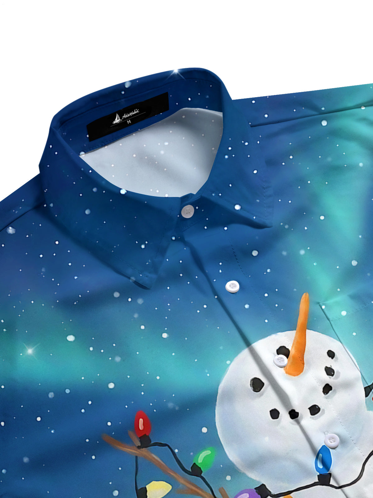 Snowman Light Print Men's Pocket Short Sleeve Shirts