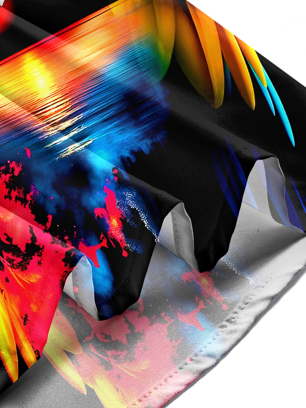 Parrot Coconut Tree Sunset Men's Pocket Short Sleeve Shirts