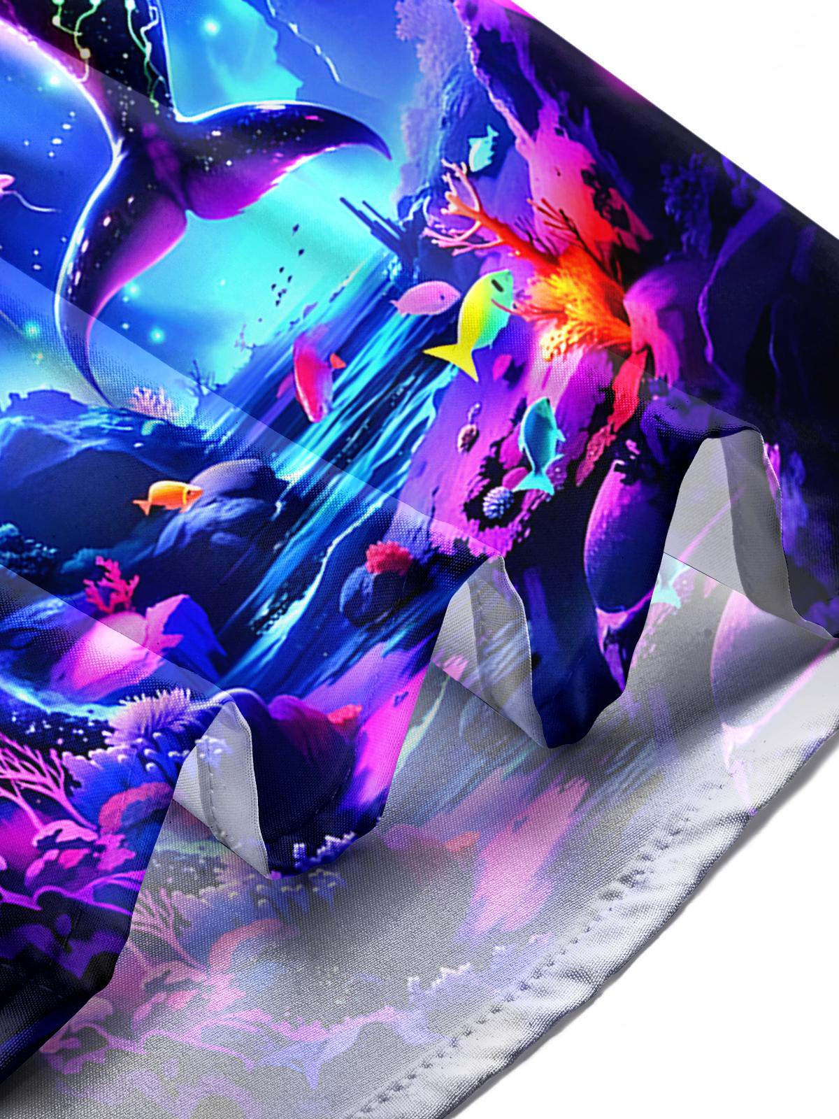 Hawaiian Whale Men's Pocket Short Sleeve Shirts