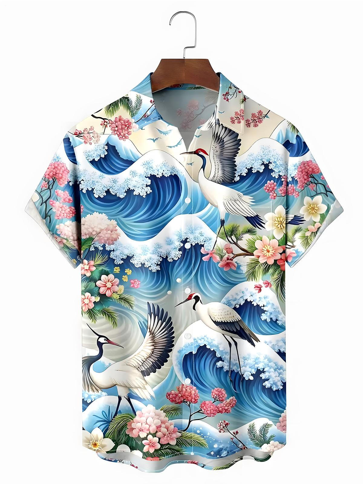 Crane Waves Men's Pocket Short Sleeve Shirts