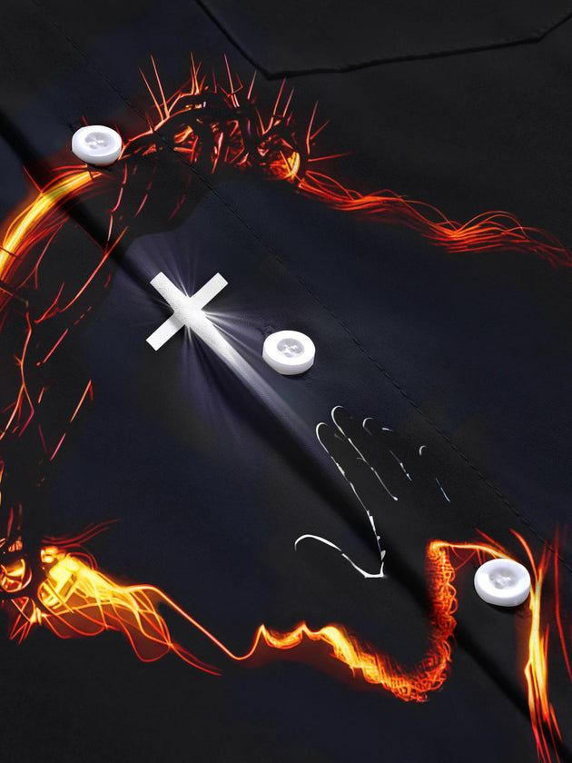 men's printed short sleeve flat lay shirt