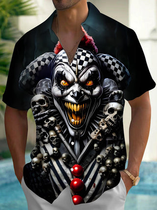 men's abstract print shirt front view