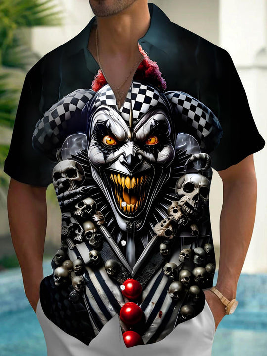 men's abstract print shirt front view