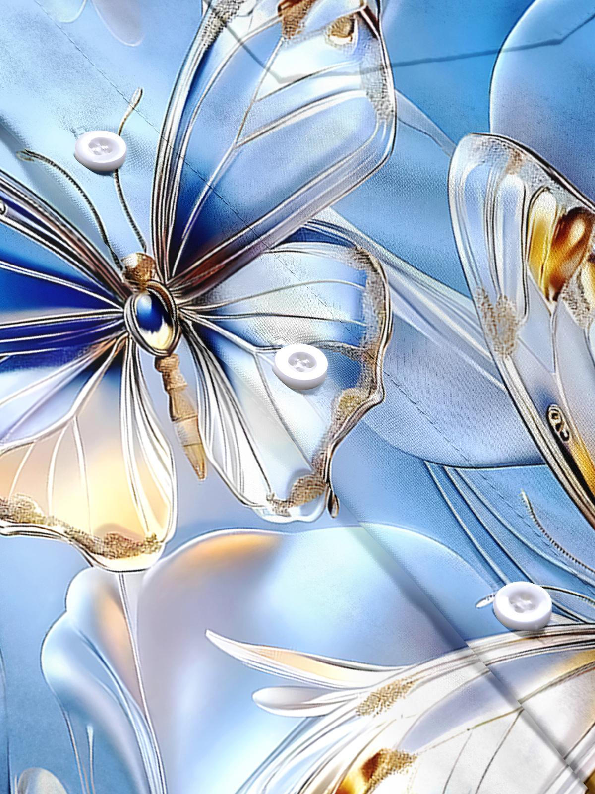 Butterfly Men's Pocket Short Sleeve Shirts