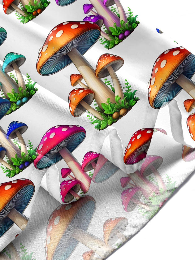 men's mushroom print shirt summer vacation