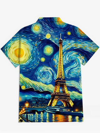 men's artistic design shirt back view