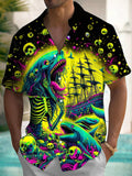 Ocean Monster Men's Pocket Short Sleeve Shirts