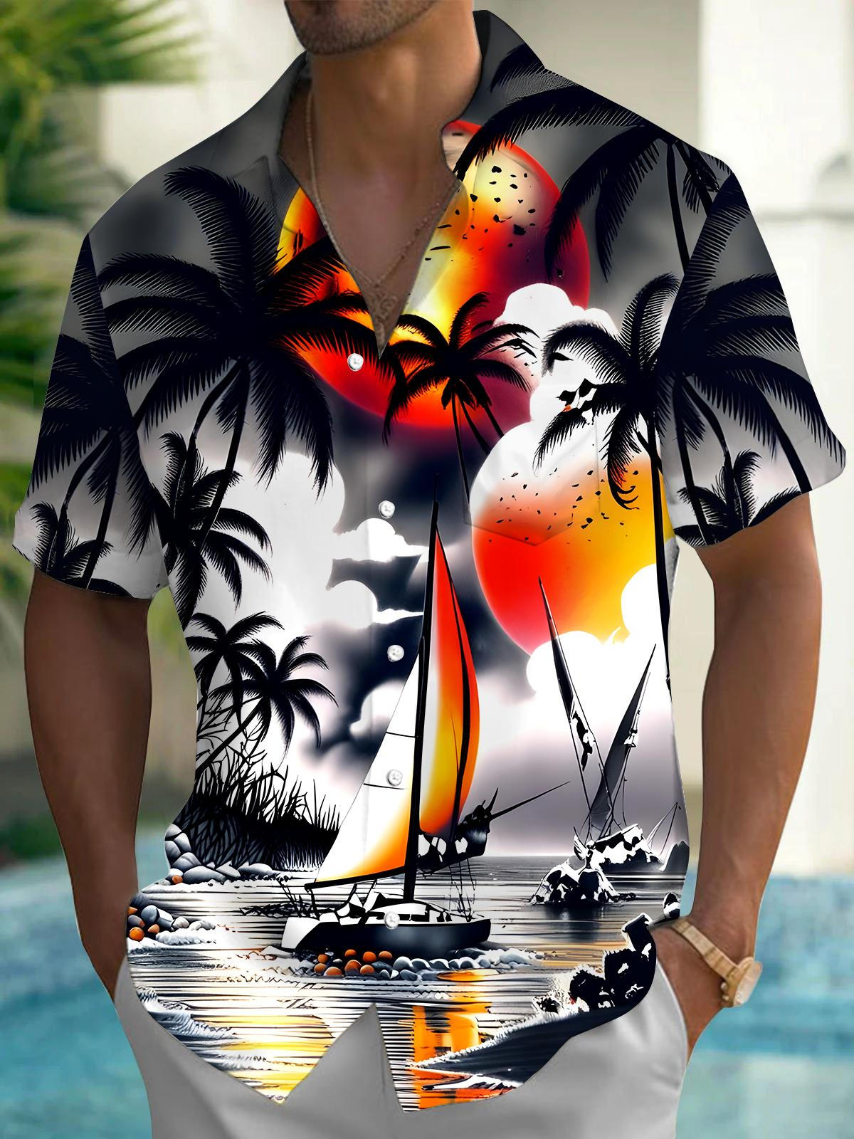 Hawaiian Men's Pocket Short Sleeve Shirts