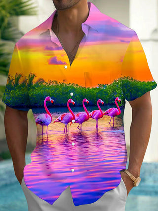 men's plain short sleeve pocket shirt front view