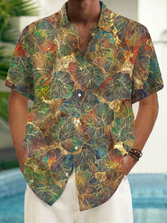 men's Hawaiian shirt front view tropical beach vacation