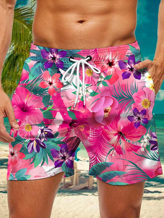 men's floral casual pants front view