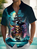 Skull Boat Pocket Short Sleeve Shirts