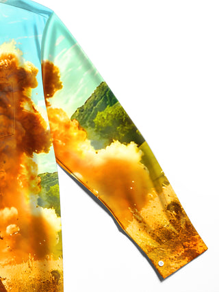 men's printed shirt close-up full sleeve