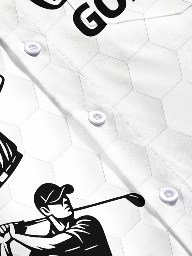 Bowling Print Men's Pocket Short Sleeve Shirts