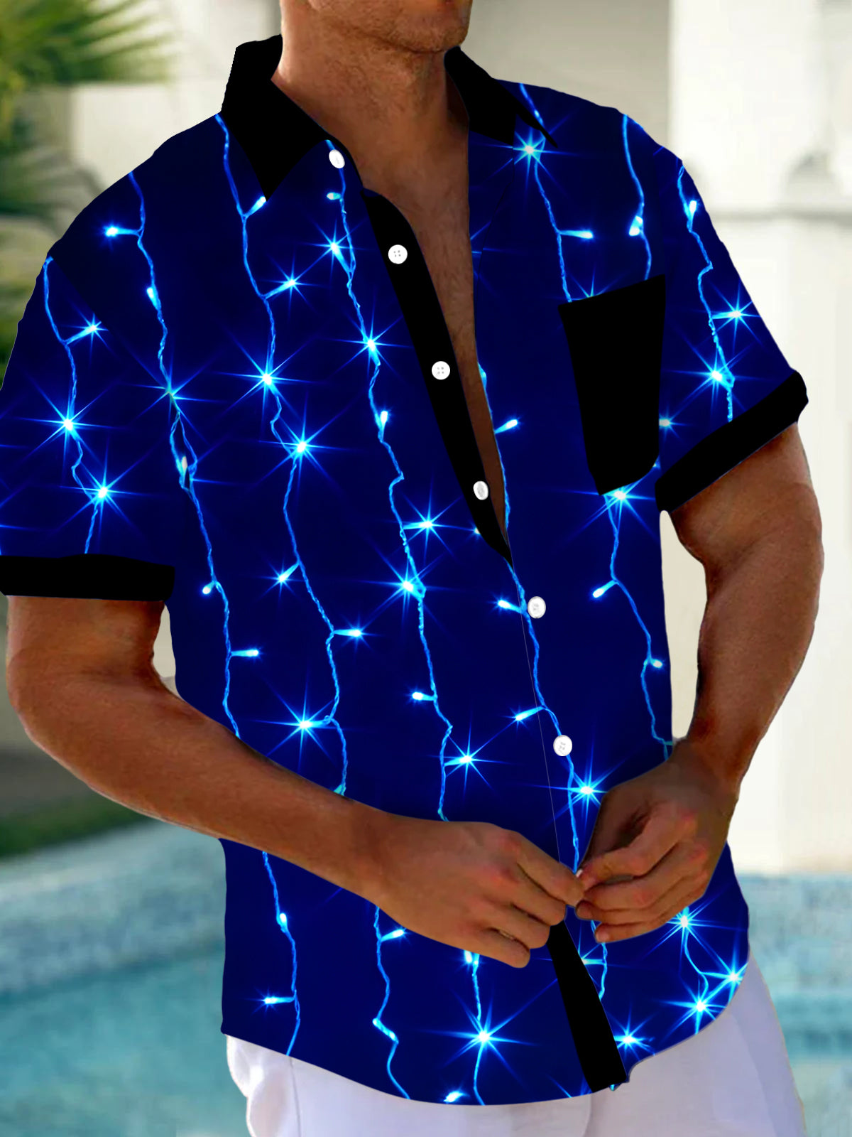 Lights Men's Pocket Short Sleeve Shirts