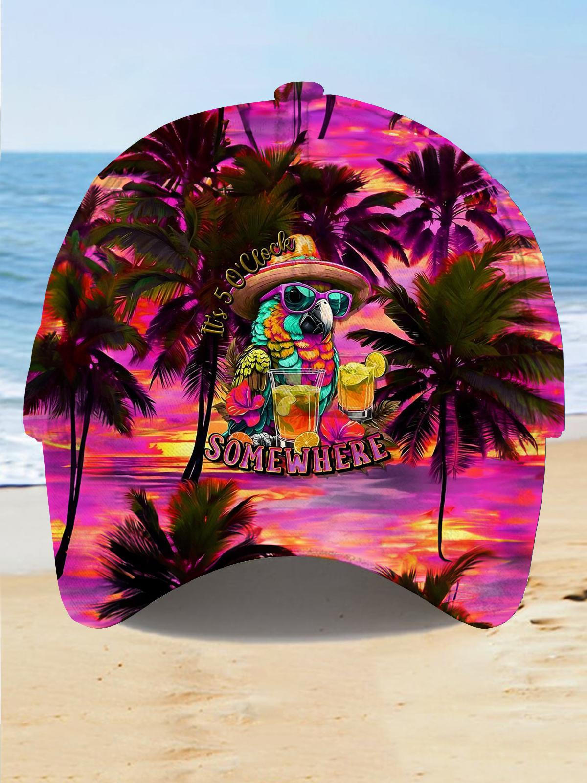 Hawaiian Parrot Men's Print Baseball Cap