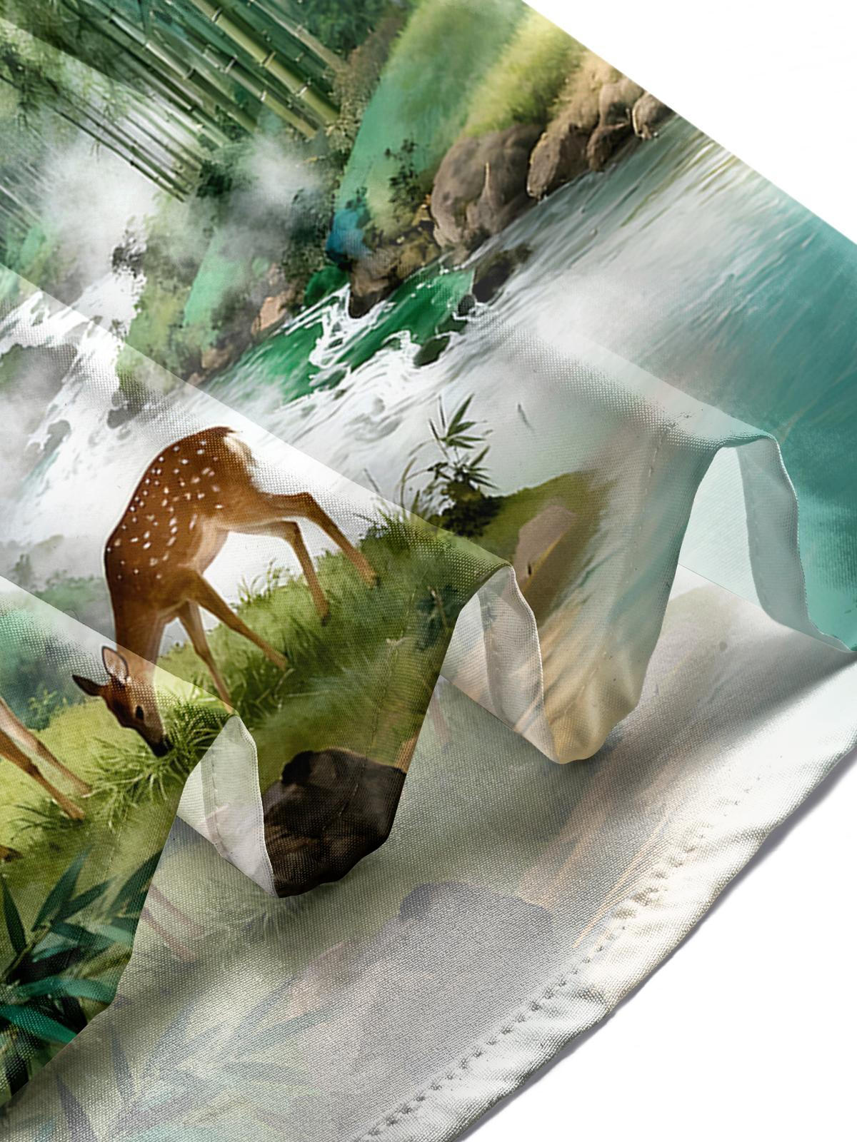 Forest Deer Men's Pocket Short Sleeve Shirts