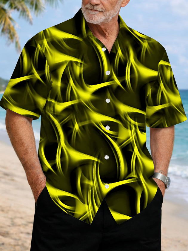 Men's abstract print short sleeve shirt front view