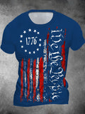1776 American Flag Round Neck Short Sleeve Men's T-shirt