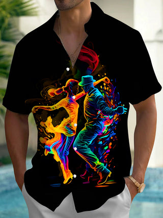 men's music print shirt front view