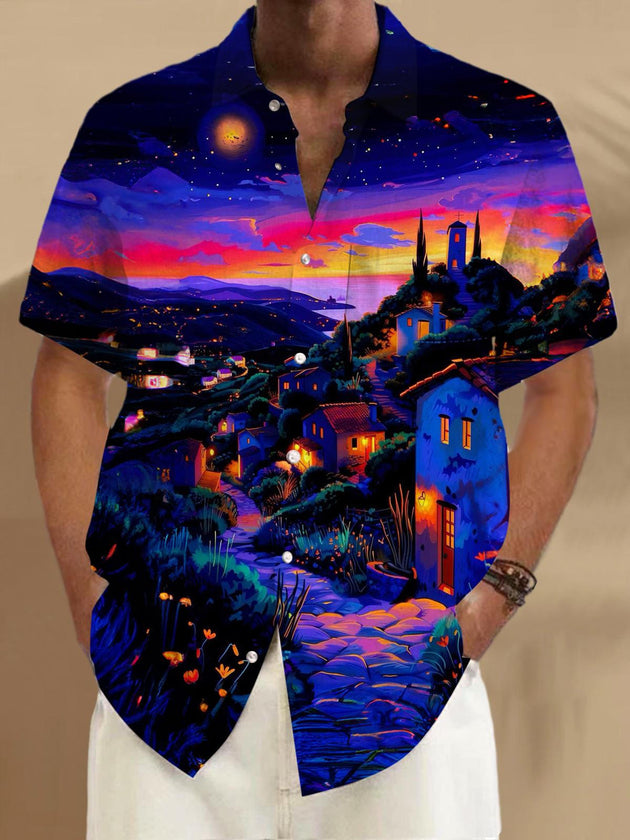 men's patterned sweater shirt front view