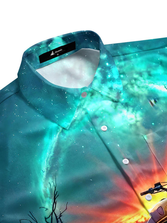 men's short sleeve shirt side view