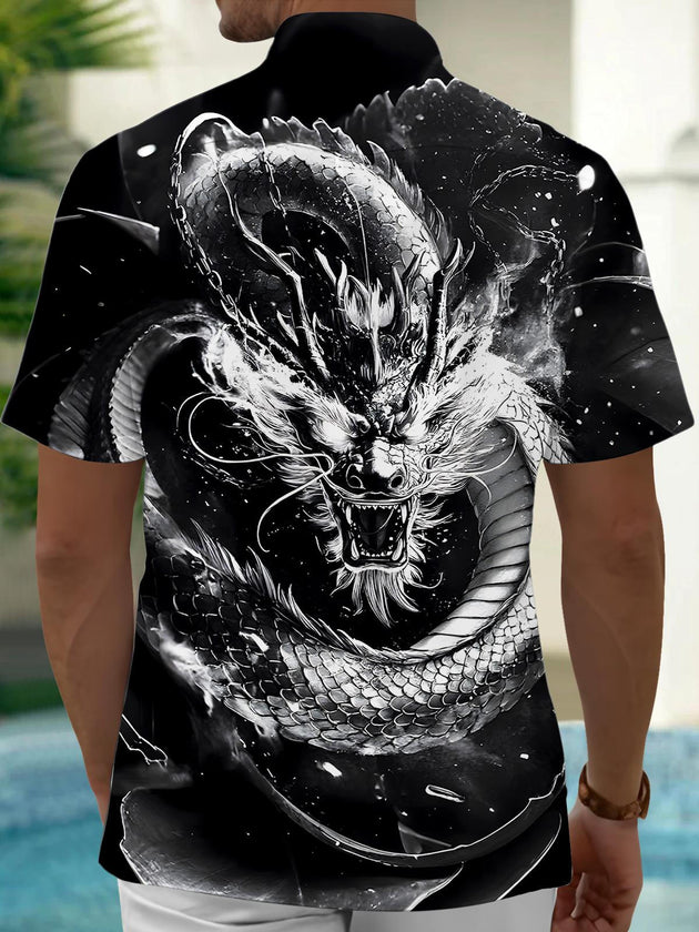 men's mythical print shirt back view