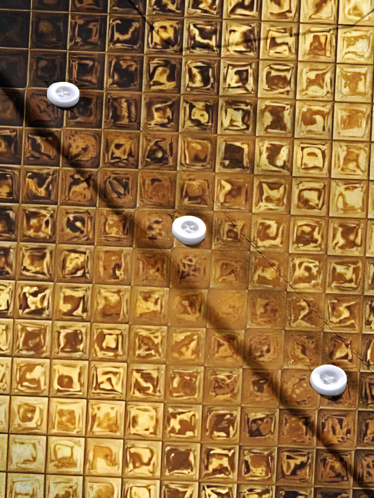 Gold Geometric Gradient Print Men's Pocket Short Sleeve Shirts