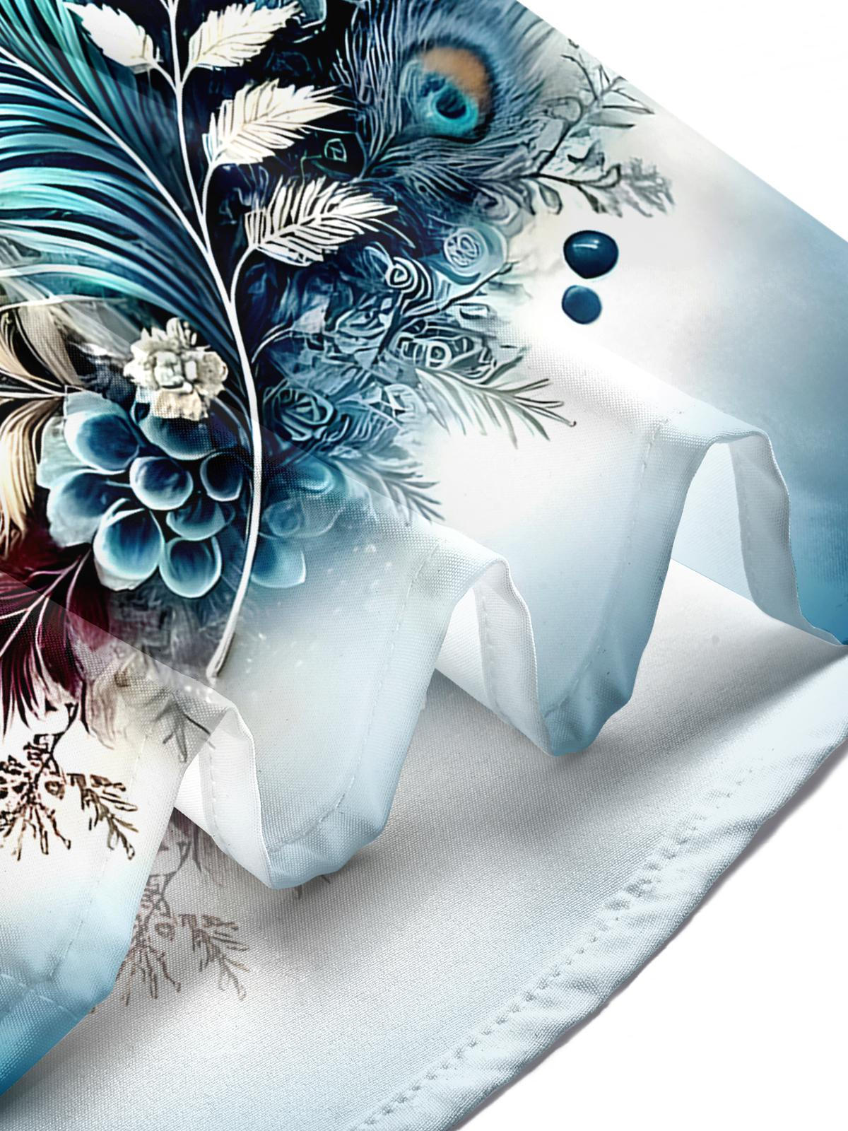 Animals Peacock Feathers Men's Pocket Short Sleeve Shirts