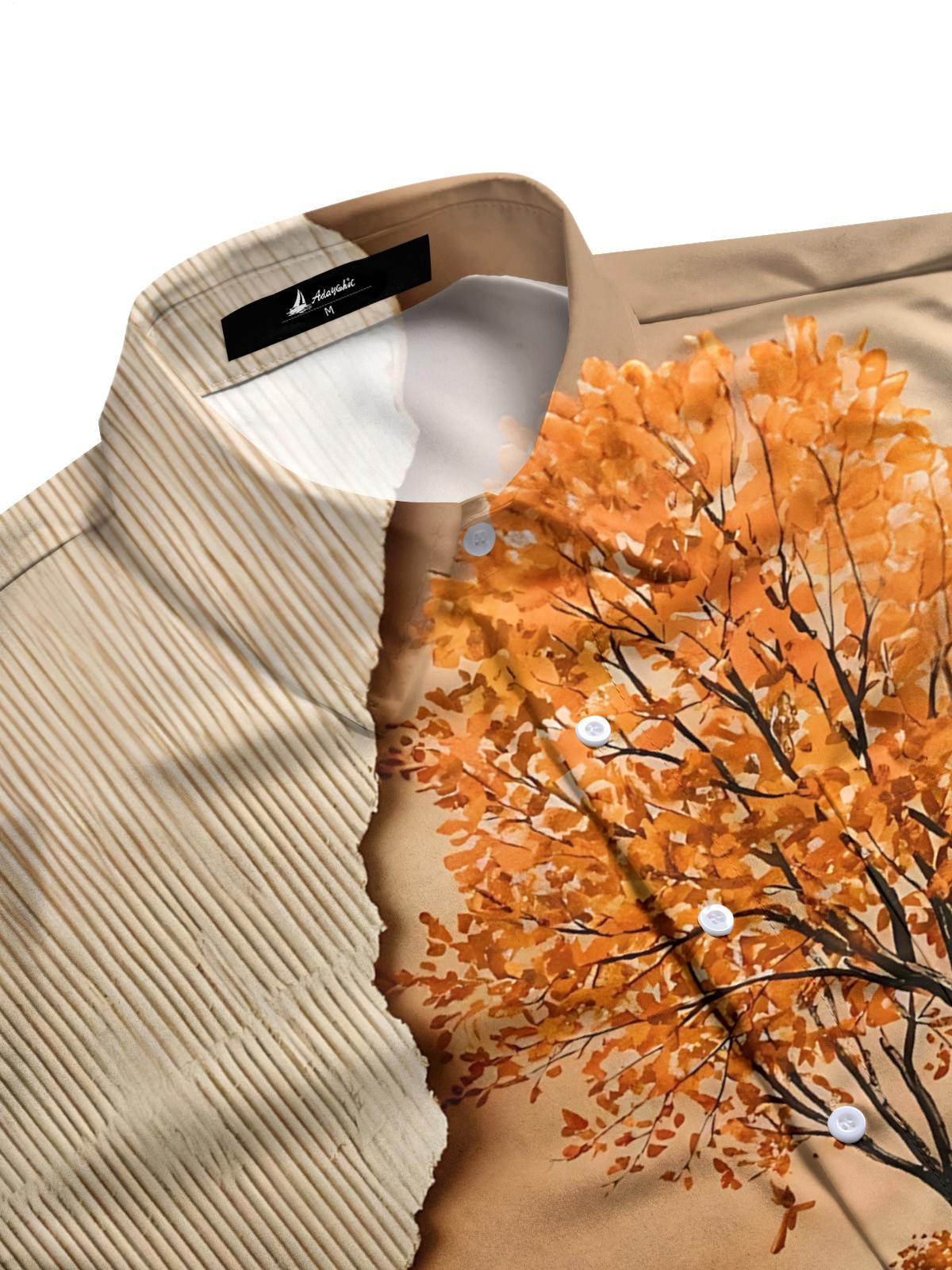 Plant Tree Art Print Men's Pocket Short Sleeve Shirts