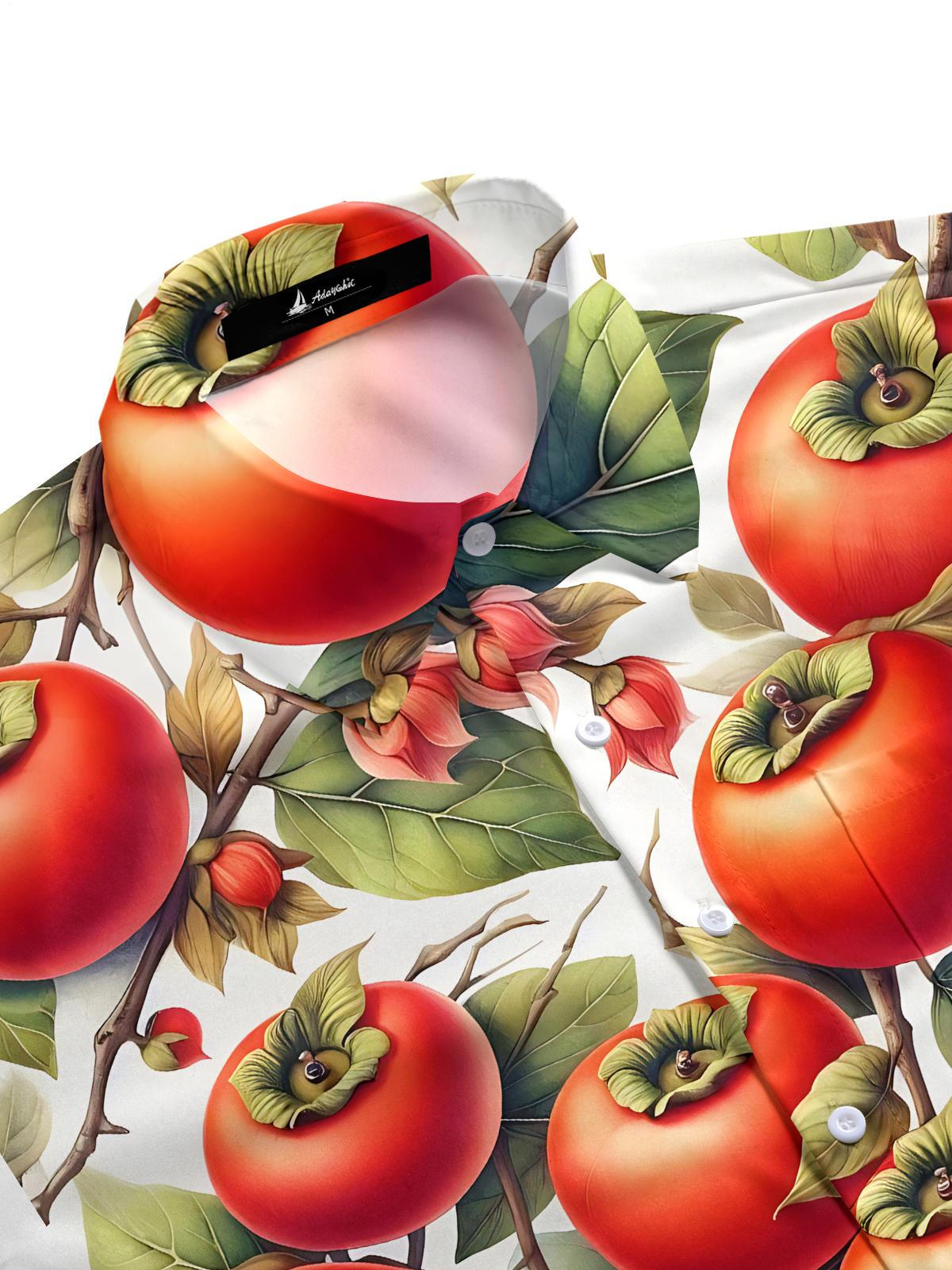 Persimmon Print Men's Pocket Short Sleeve Shirts