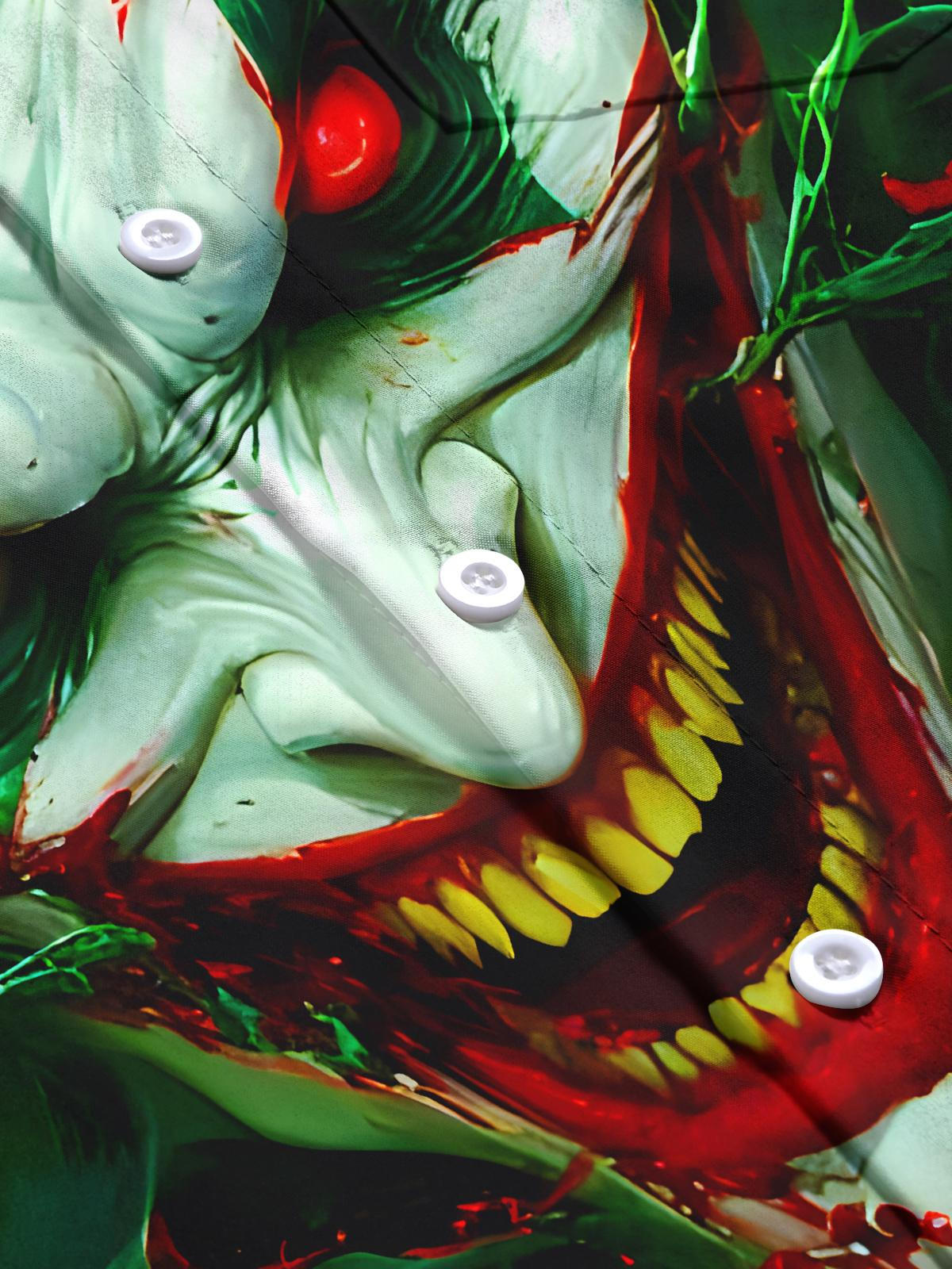 Funny Joker Halloween Men's Pocket Short Sleeve Shirts