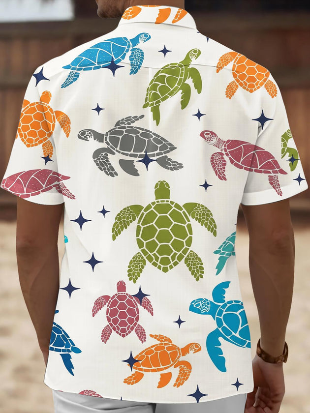 men's aloha shirt back view
