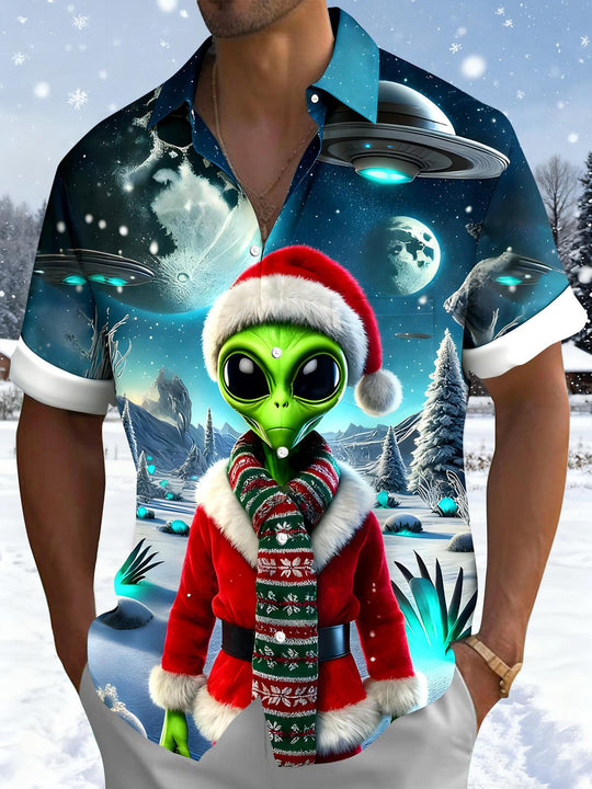 men's Christmas shirt front view holiday party