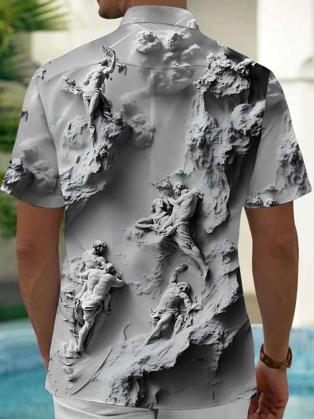 men's artistic design shirt back view