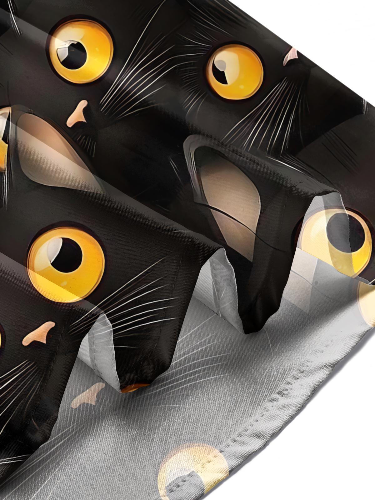 Cat Print Men's Pocket Short Sleeve Shirts