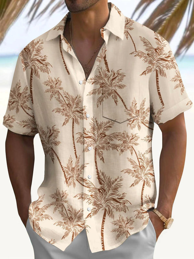 men's Hawaiian shirt front view tropical beach vacation
