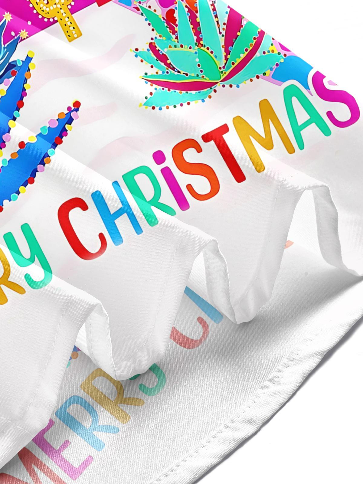 Christmas Print Men's Pocket Long Sleeve Shirts