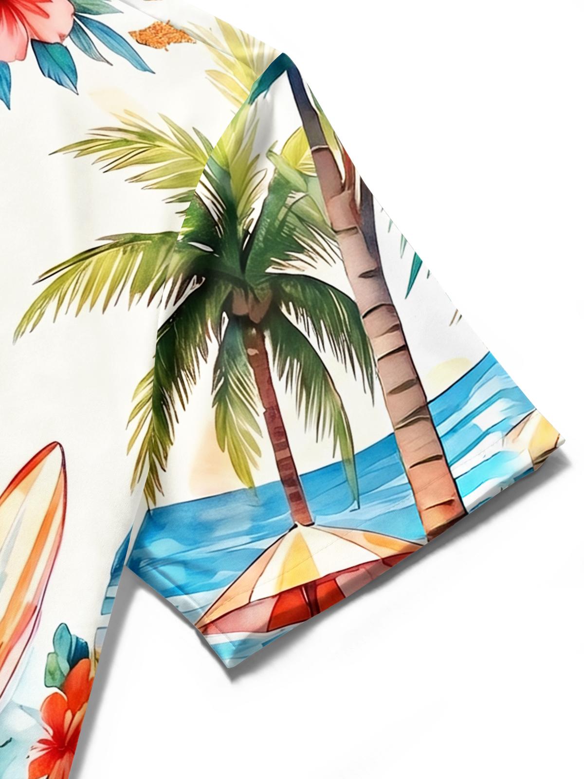 Beach BBQ Steak Hawaiian Men's Pocket Short Sleeve Shirts